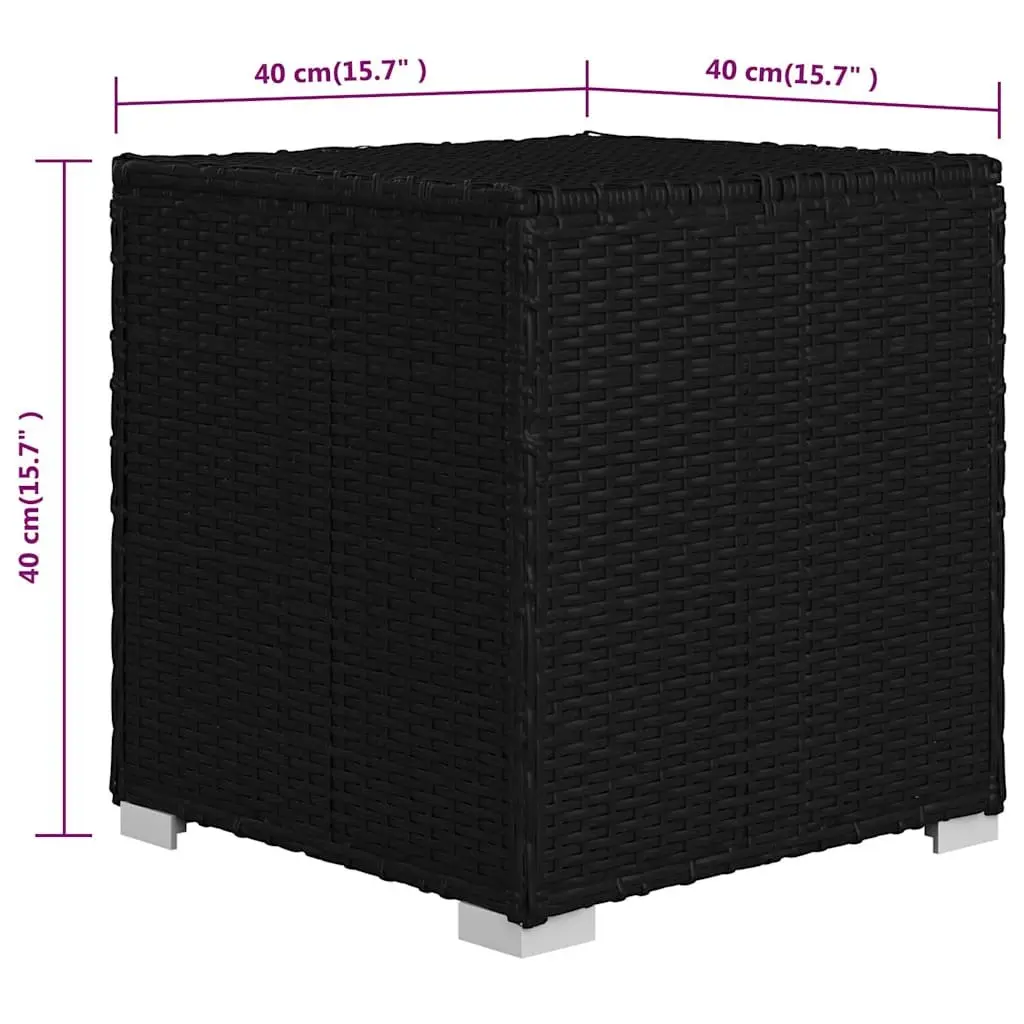 3 Piece Sun Lounger Set Black Adjustable Backrest Thickly Padded Cushions Outdoor Garden Rattan Chaise Lounge