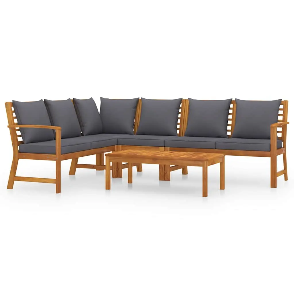 5 Piece Outdoor Garden Lounge Set Patio Sofa Coffee Table Cushions Grey