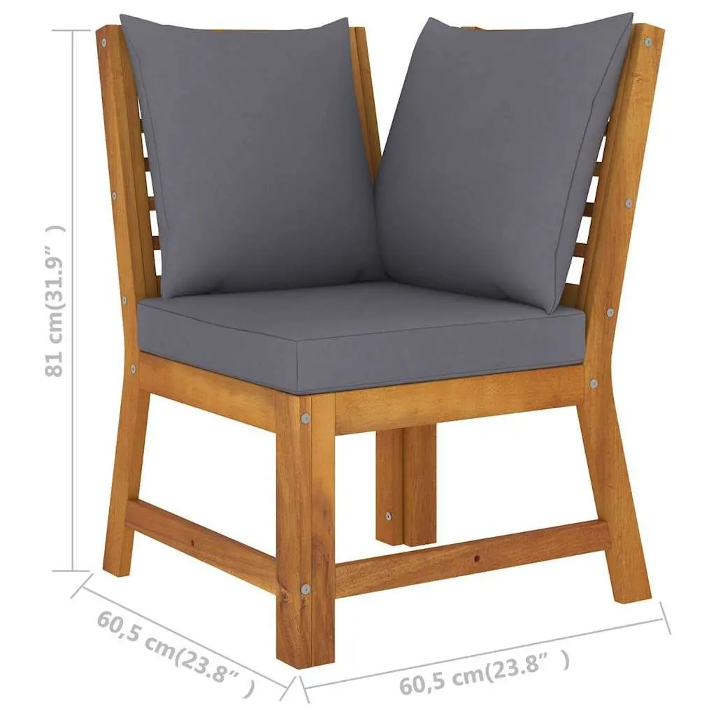 5 Piece Outdoor Garden Lounge Set Patio Sofa Coffee Table Cushions Grey
