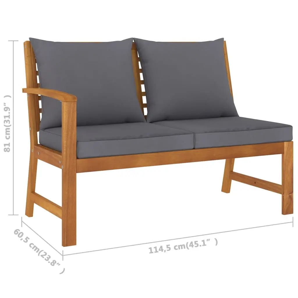 Garden Lounge Set 6 Piece Outdoor Furniture Patio Sofa Coffee Table Grey