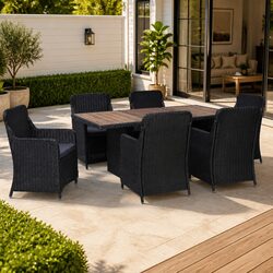Compact 7 Piece Outdoor Dining Set for Patios