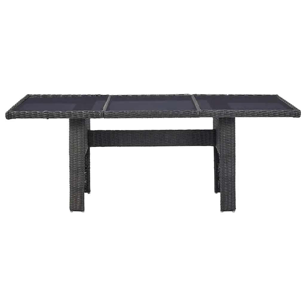 Outdoor Dining Set Black 9 Piece Half Round Poly Rattan Garden Patio Furniture