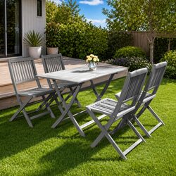 Concise and Confident: 5 Piece Acacia Garden Set