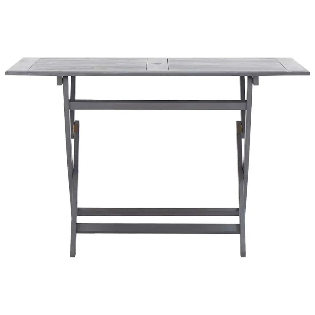 7 Piece Outdoor Dining Set Grey Acacia Wood Folding Table Chairs