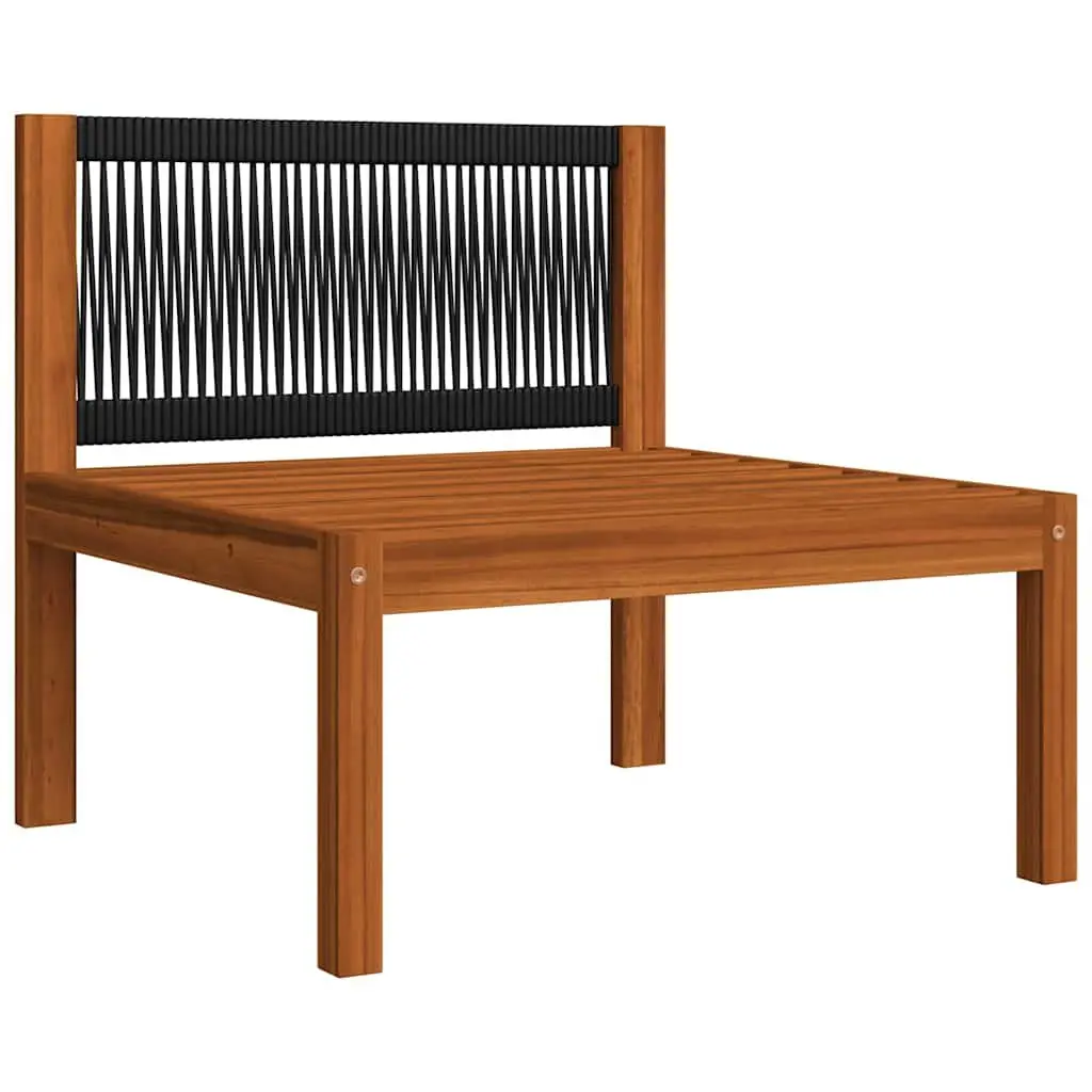 5 Piece Outdoor Garden Lounge Set Rope Woven Backrest Acacia Wood Cushions