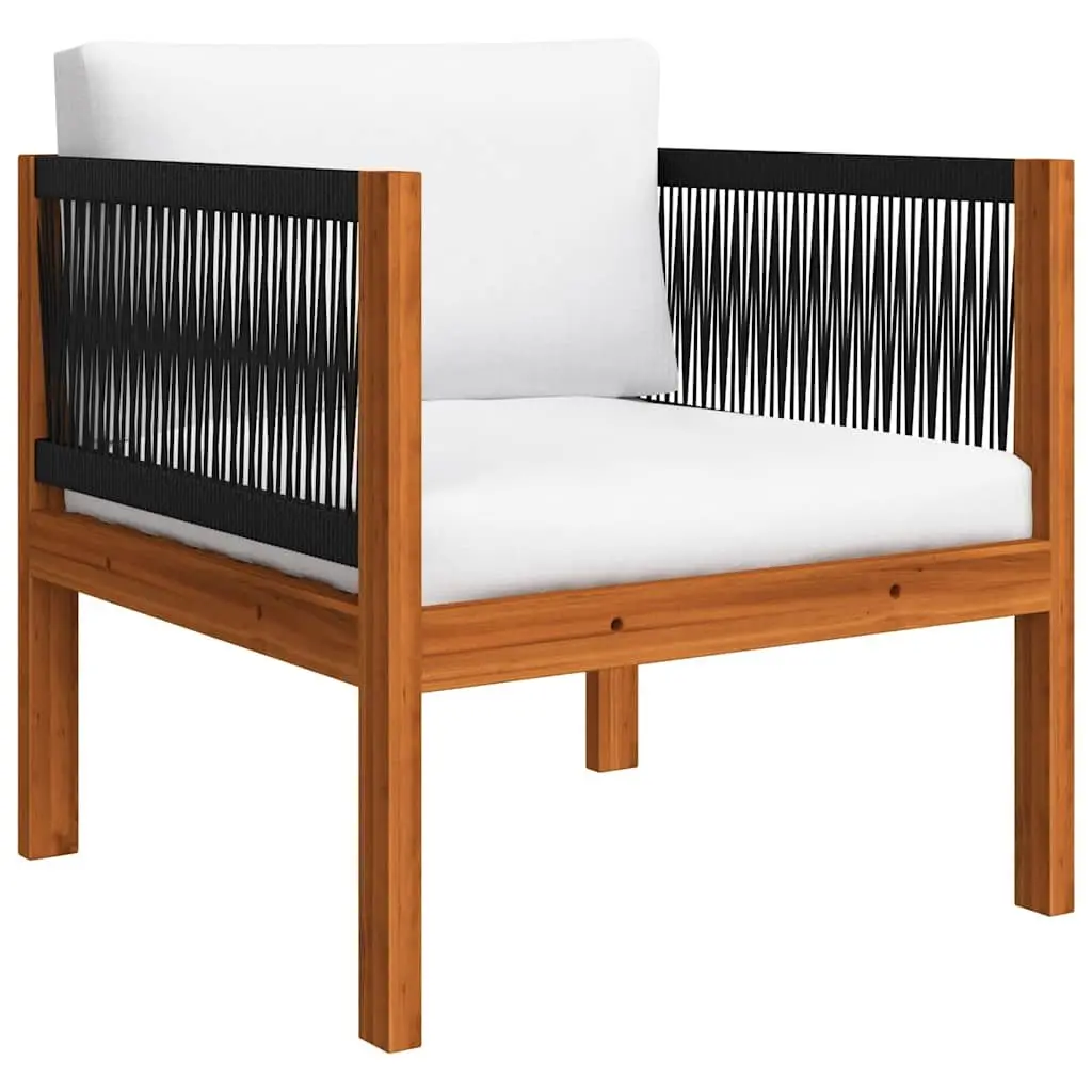 Garden Lounge Set White 7 Piece Outdoor Furniture Patio Sofa with Cushions Rope
