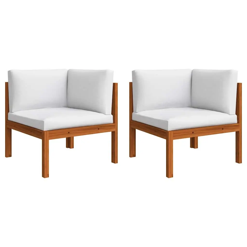 Garden Lounge Set White Cream 6 Piece Outdoor Furniture with Cushions Rope Backrest