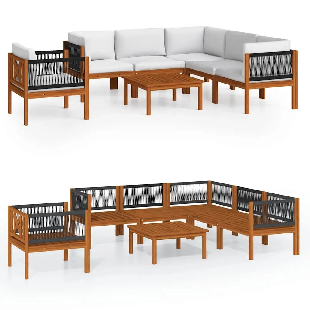 Garden Lounge Set White 7 Piece Outdoor Furniture Patio Sofa with Cushions