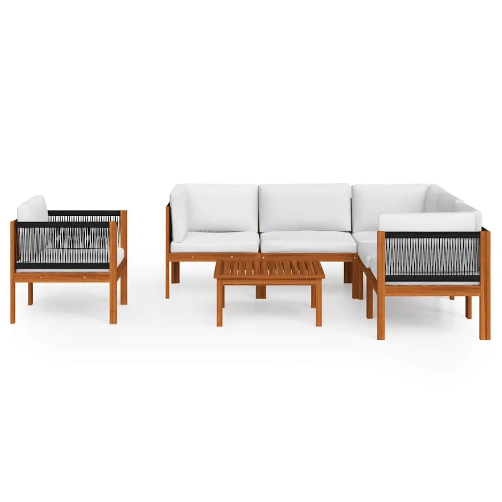 Garden Lounge Set White 7 Piece Outdoor Furniture Patio Sofa with Cushions