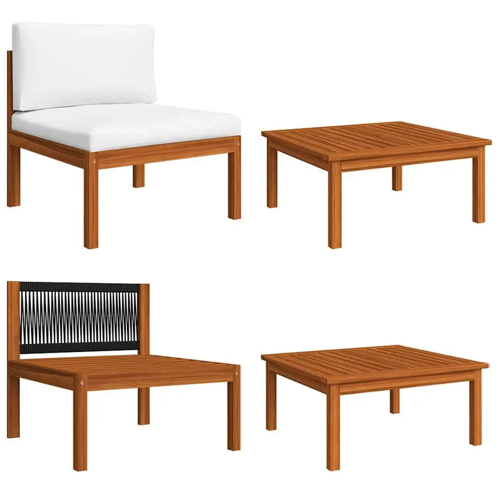 Garden Lounge Set White 7 Piece Outdoor Furniture Patio Sofa with Cushions