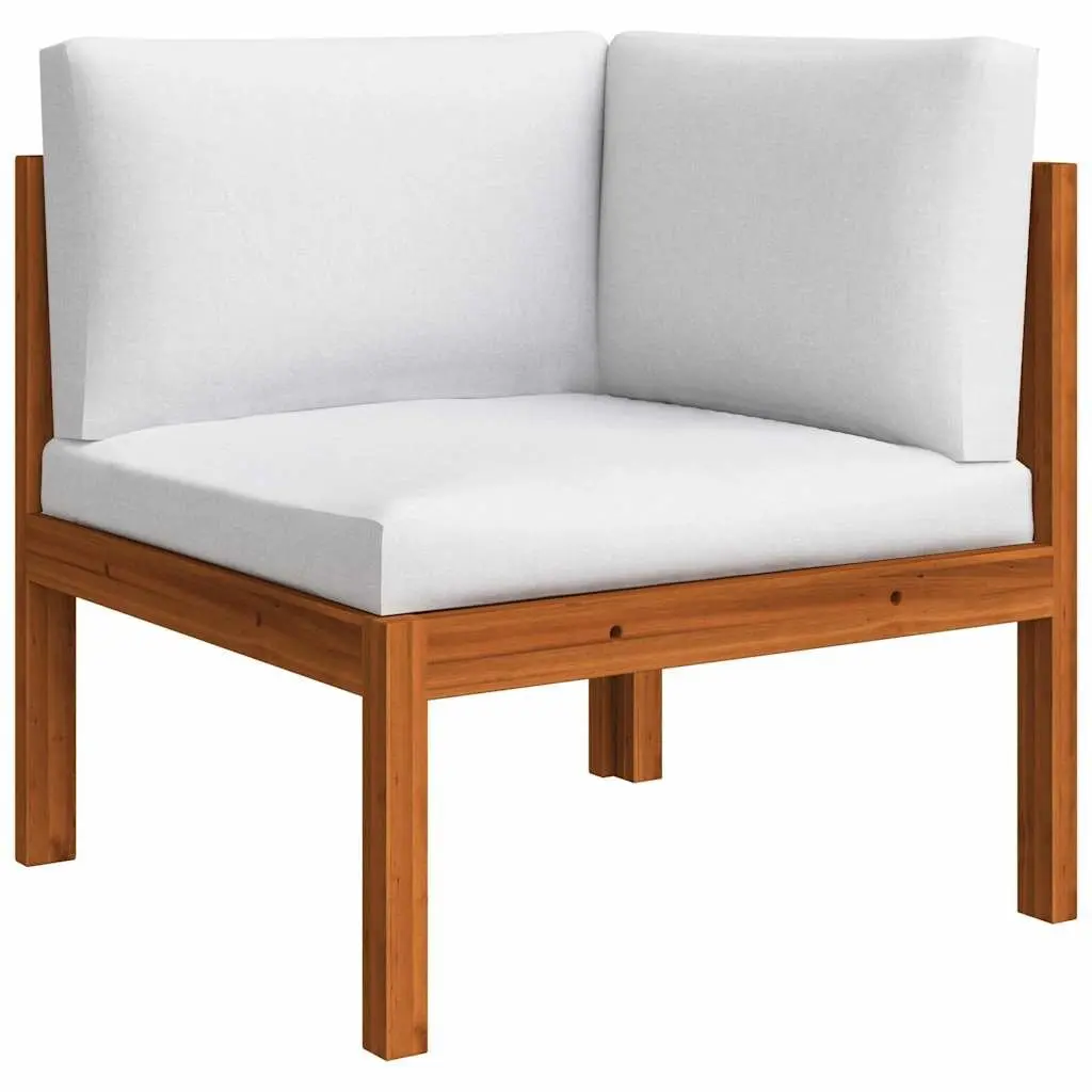Garden Lounge Set 8 Piece Outdoor Furniture with Cushions Wood Rope Backrest