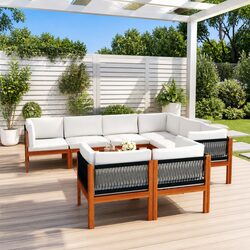 Compact and Efficient 10 Piece Garden Lounge Set