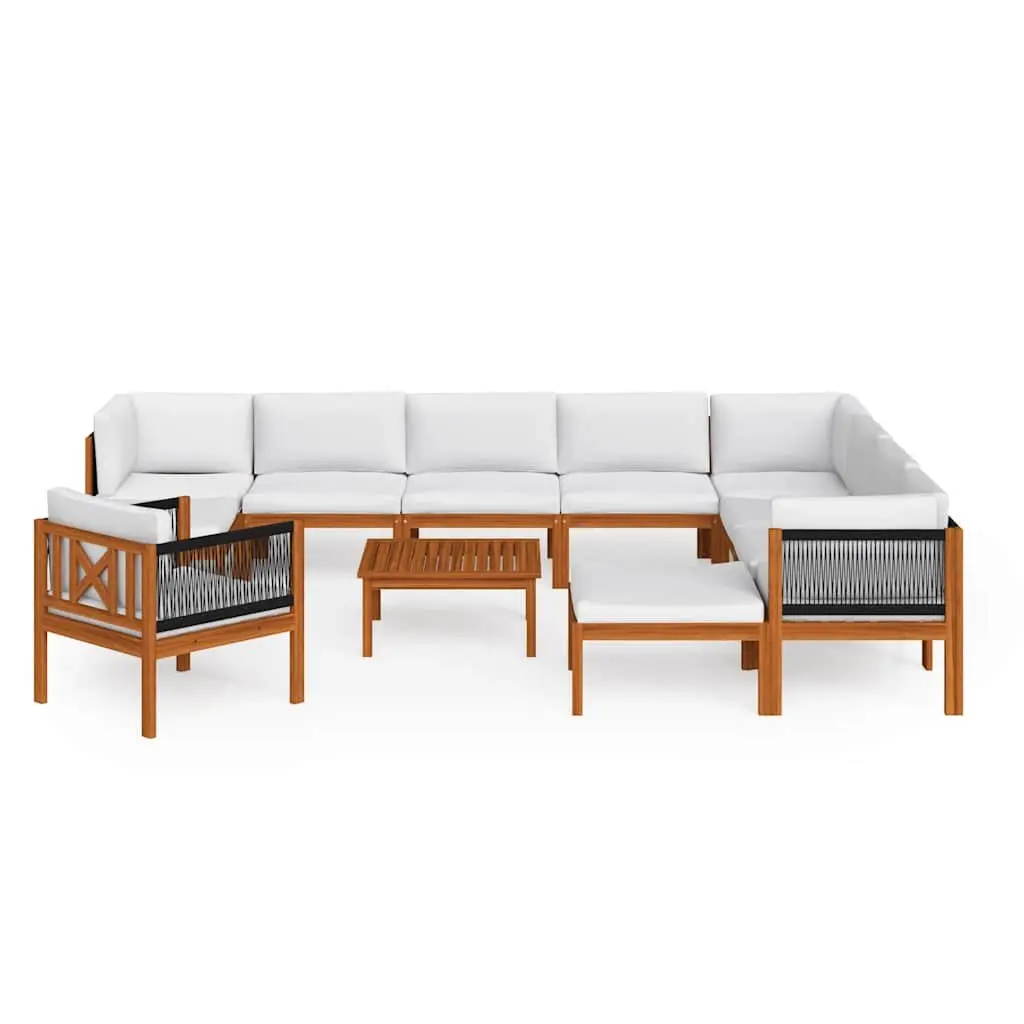Garden Lounge Set 12 Piece Outdoor Furniture Rope Weave Patio Sofa with Cushions