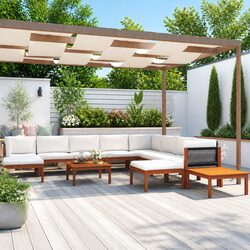 Stylish Outdoor Lounge Set - 12 Pieces with Comfort