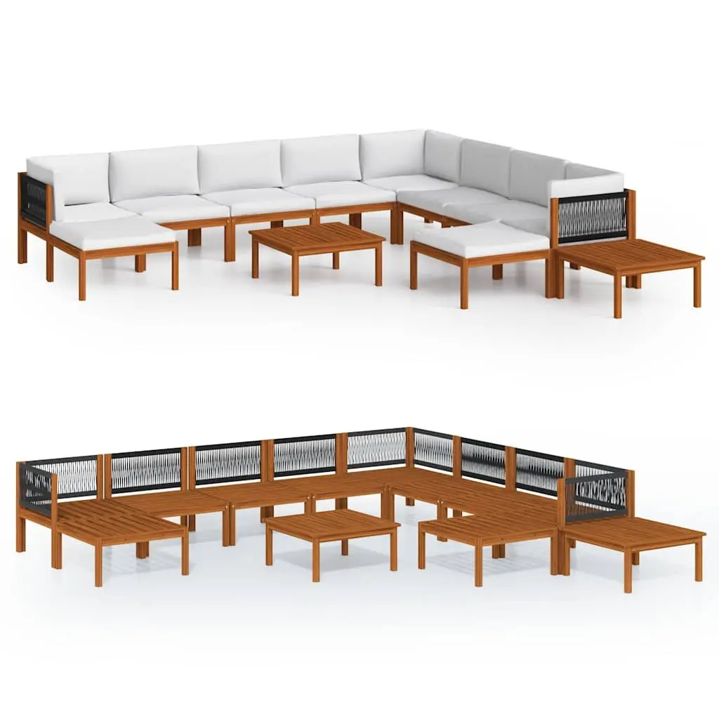Garden Lounge Set 12 Piece Outdoor Furniture Rope Weave Backrest Patio Sofa