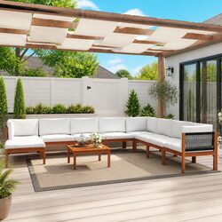 Concise 9-Piece Outdoor Lounge Set - Quality Craftsmanship