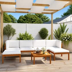 Concise and Confident: 7 Piece Garden Lounge Set