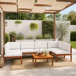 Compact 7 Piece Outdoor Lounge Set for Stylish Relaxation
