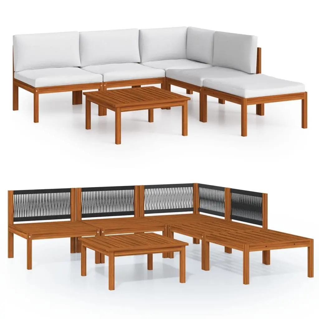 Garden Lounge Set 6 Piece Outdoor Furniture Rope Woven Backrest Modular Patio