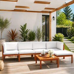 Stylish 6-Piece Garden Lounge Set with Thick Cushions