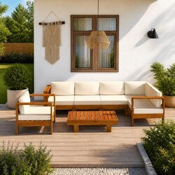 Compact and Reliable 7 Piece Garden Lounge Set