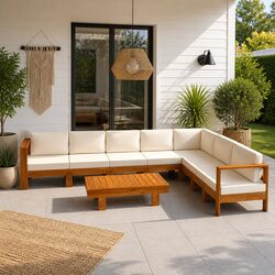 Compact 9-Piece Garden Lounge Set for Relaxation