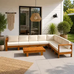 Compact 9-Piece Garden Lounge Set for Relaxation