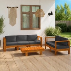 5 Piece Outdoor Lounge Set with Cushions - Stylish & Durable