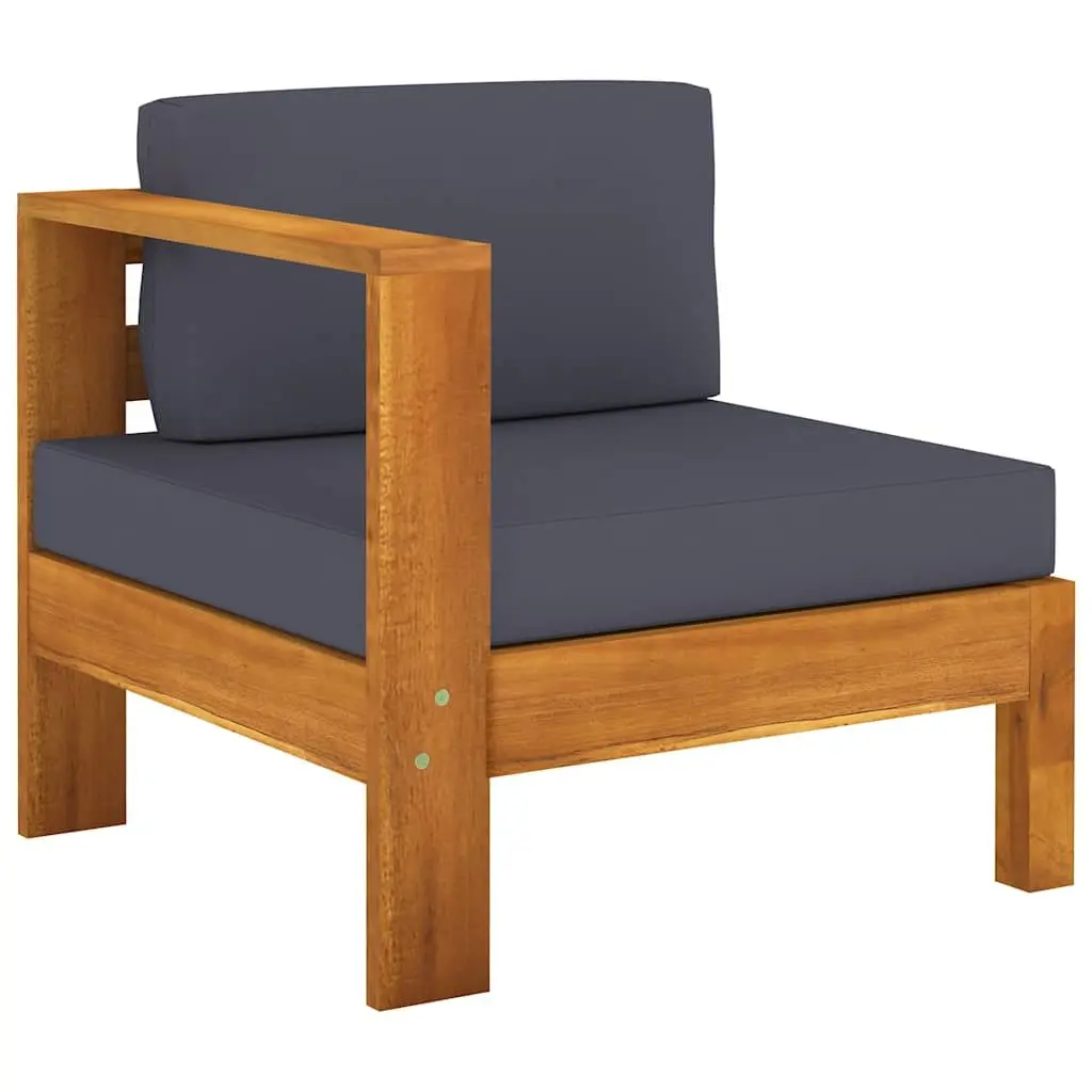 Garden Lounge Set 8 Piece Outdoor Furniture Acacia Wood with Grey Cushions