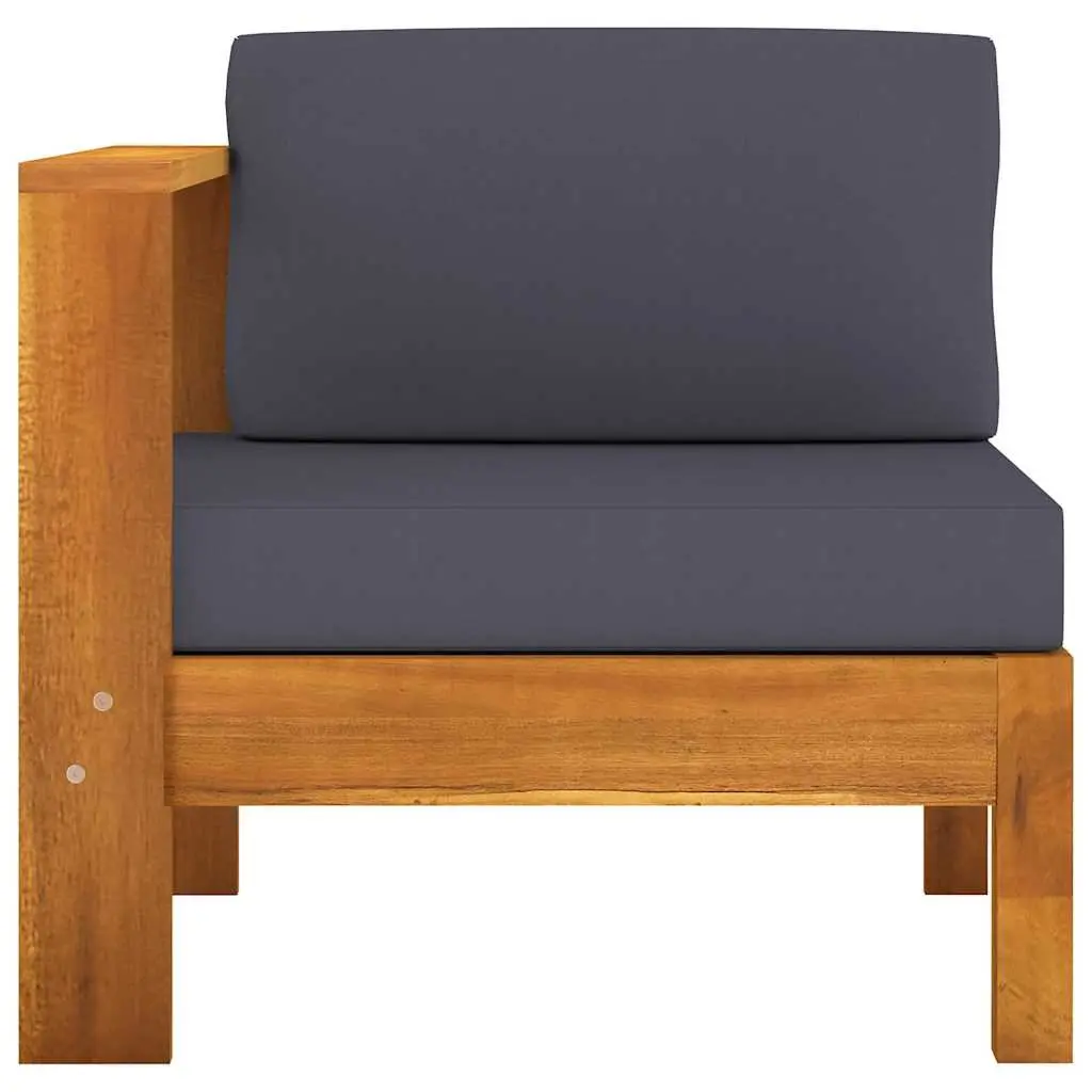 Garden Lounge Set 8 Piece Outdoor Furniture Acacia Wood with Grey Cushions