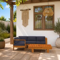 5 Piece Garden Lounge Set Acacia Wood Outdoor Furniture Patio Seating with
