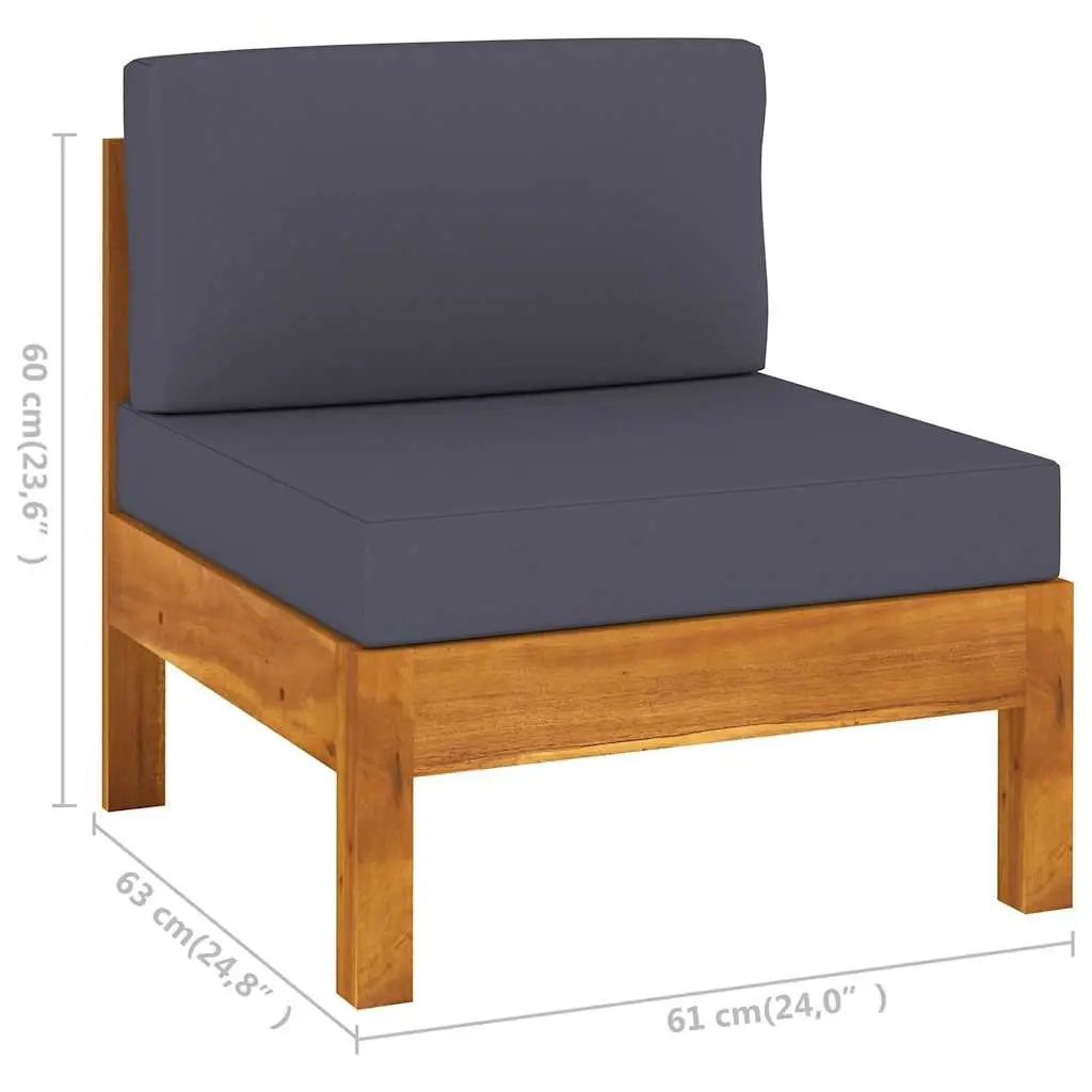 Garden Lounge Set 6 Piece Outdoor Furniture Acacia Wood Patio Sofa with Cushions