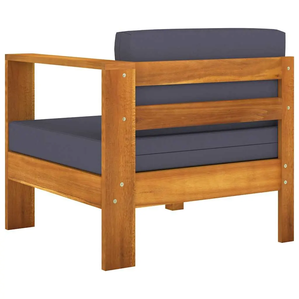 Garden Lounge Set 6 Piece Outdoor Furniture Acacia Wood Patio Sofa with Cushions