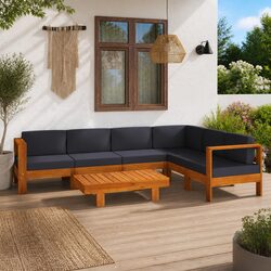 7-Piece Outdoor Lounge Set with Grey Cushions - Quality You Can Trust