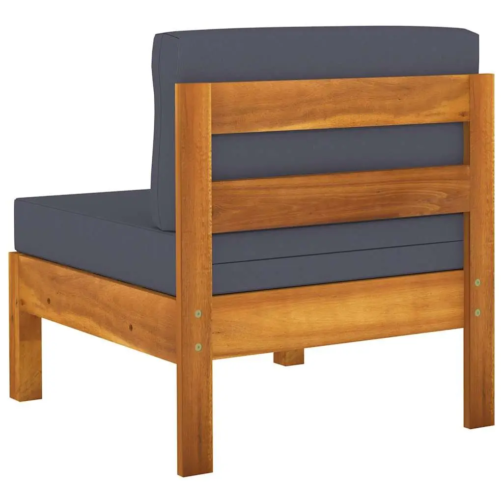 Garden Lounge Set 9 Piece Outdoor Furniture Acacia Wood Grey Cushions Patio