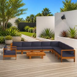 Compact and Durable 10-Piece Lounge Set for Outdoors