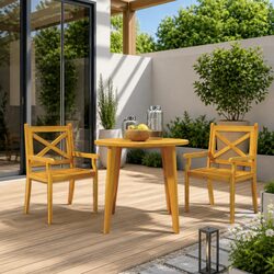 3 Piece Acacia Garden Dining Set