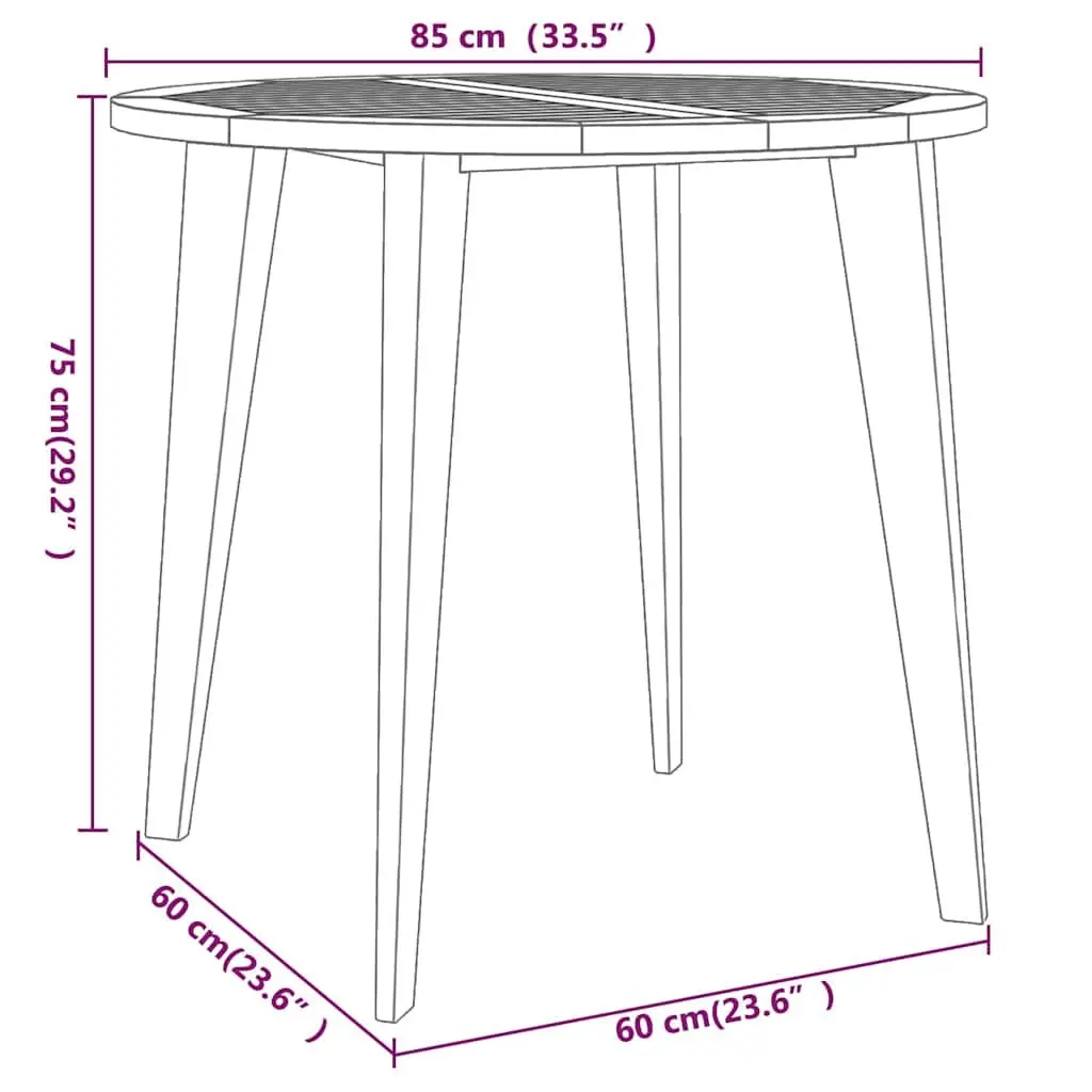 Garden Dining Set 5 Piece Outdoor Patio Furniture Wood Slatted Design Table
