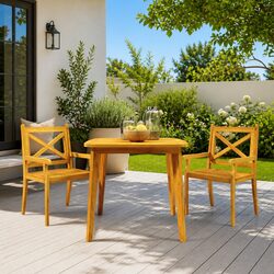 Compact 3 Piece Garden Dining Set for Outdoor Use