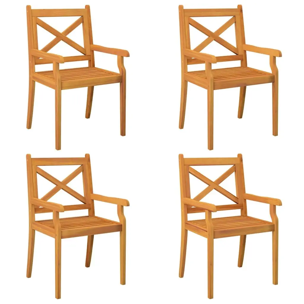Garden Dining Set 5 Piece Outdoor Patio Table Chairs Solid Wood Brown