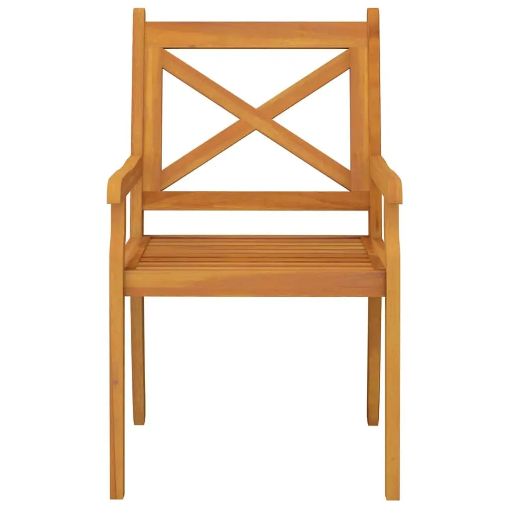 Garden Dining Set 5 Piece Outdoor Patio Table Chairs Solid Wood Brown