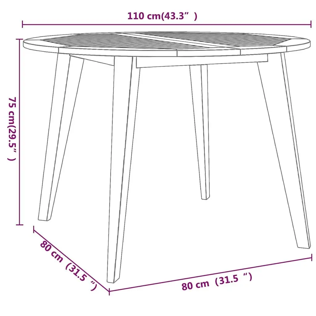 Garden Dining Set 5 Piece Outdoor Furniture Patio Table Chairs Brown Wood