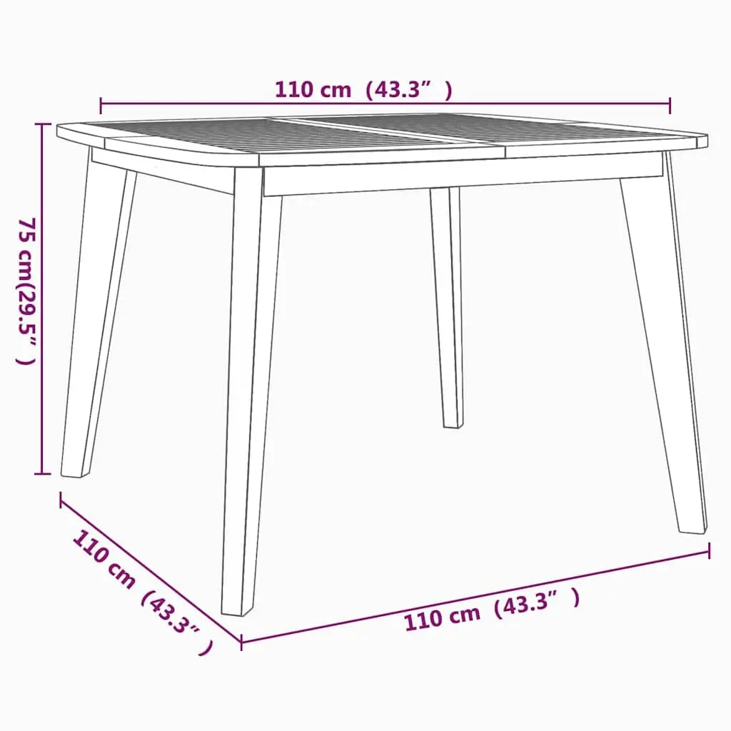 5 Piece Garden Dining Set Solid Acacia Wood Outdoor Patio Furniture Brown