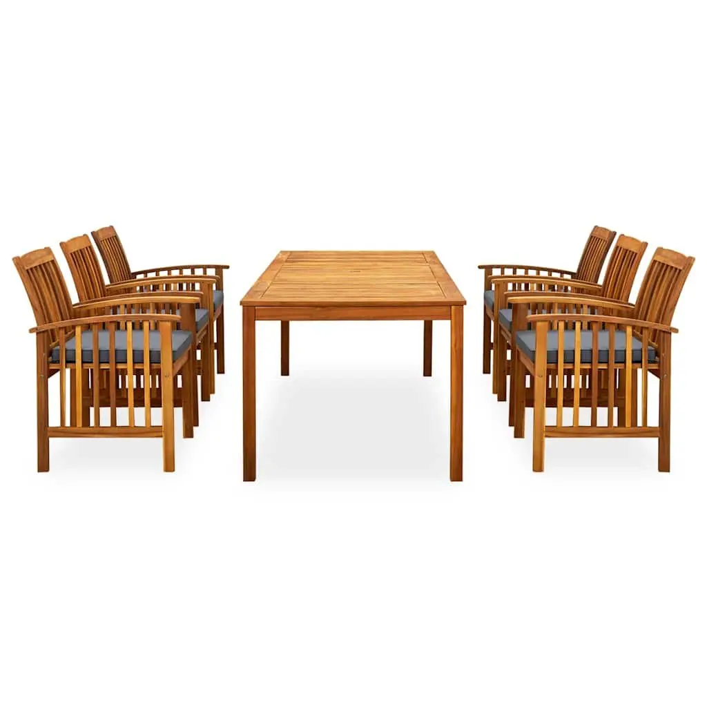 Garden Dining Set 7 Piece Outdoor Patio Table Chairs with Cushions Acacia Wood
