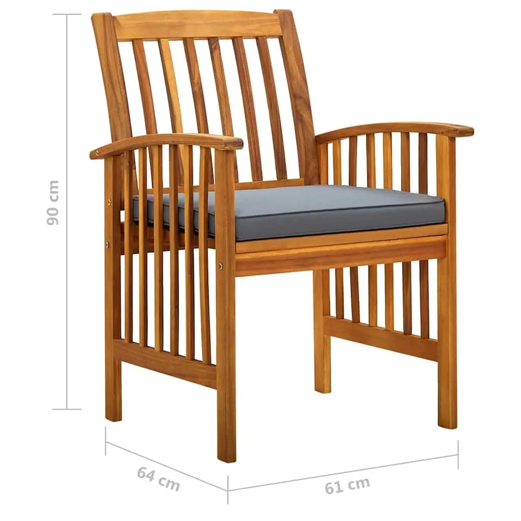 Garden Dining Set 7 Piece Outdoor Patio Table Chairs with Cushions Acacia Wood