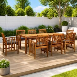 Compact and Stylish 9-Piece Outdoor Dining Set