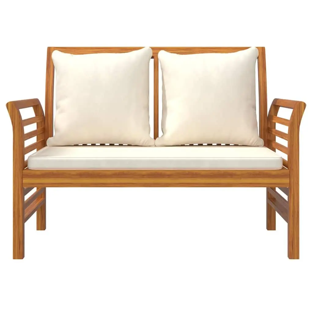 Garden Lounge Set 4 Piece Brown Acacia Wood Outdoor Furniture with Cushions