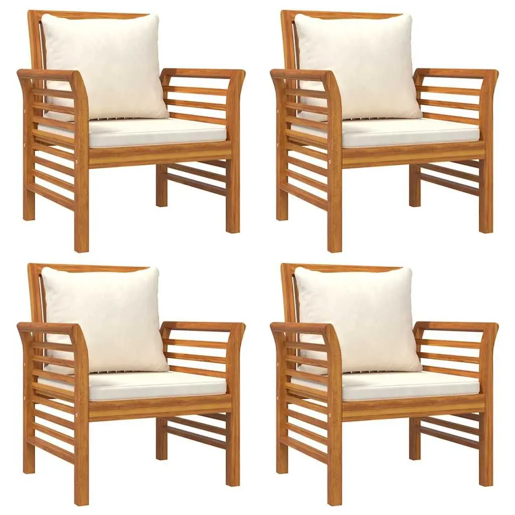 Garden Lounge Set 5 Piece Outdoor Furniture with Cushions Brown Wood Patio