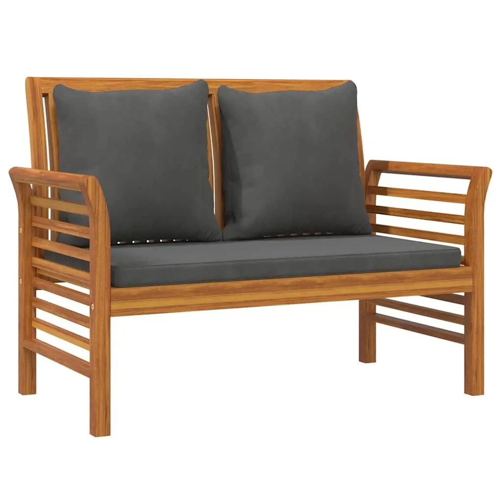 Garden Lounge Set Brown 3 Piece Outdoor Furniture Acacia Wood with Cushions