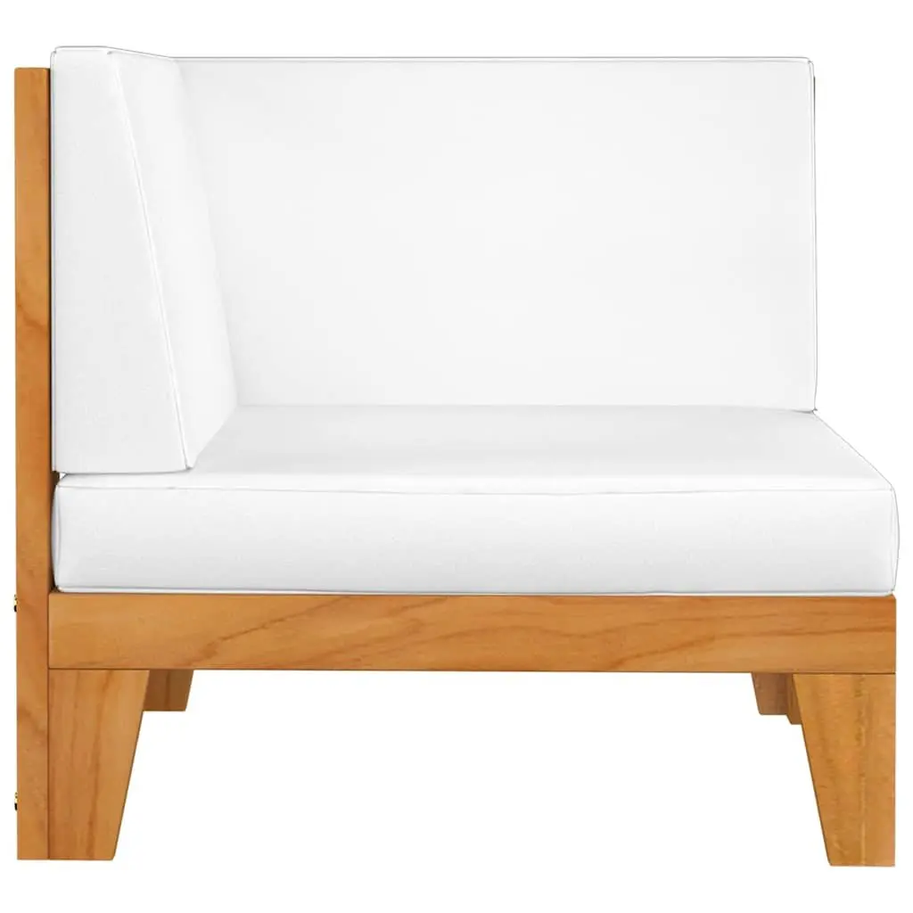 Garden Lounge Set White 7 Piece Solid Wood Outdoor Furniture with Cushions